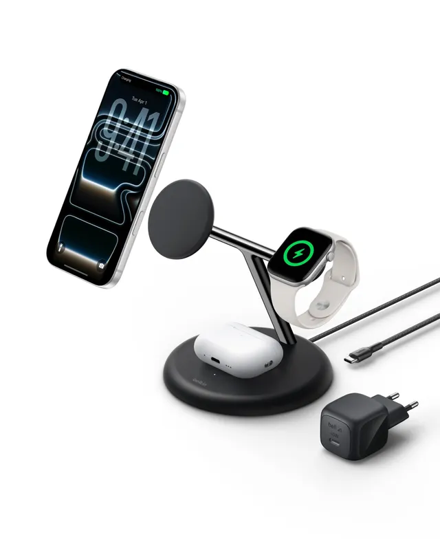 belkin-ultracharge-caricatore-wireless-3-in-1-qi2-2-25w-magnetico-magsafe-usb-c- image 1