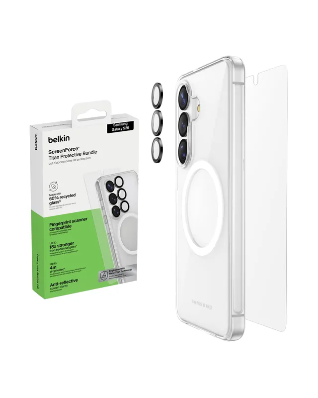 belkin-screenforce-titan-kit-protezione-360-per-samsung-galaxy-s26-cover-antiurt image 1