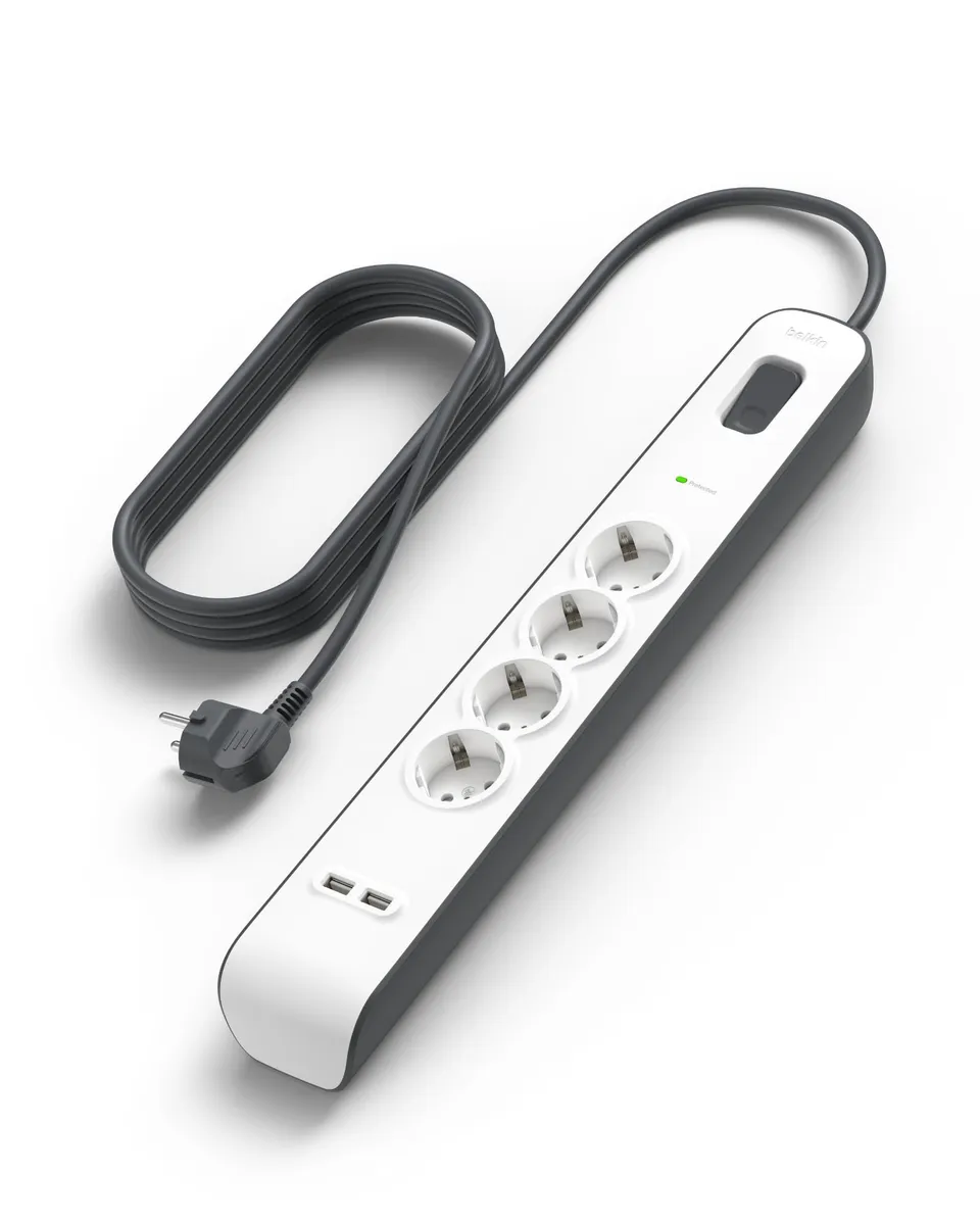belkin-ciabatta-multipresa-con-4-prese-surge-protector-525-joule-e-2-porte-usb-a image 1