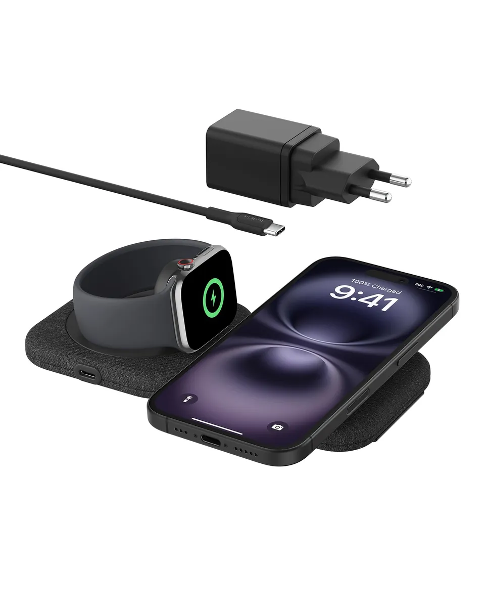 belkin-boostcharge-pro-2-in-1-tappetino-di-ricarica-magnetica-pieghevole-15w-qi2 image 1