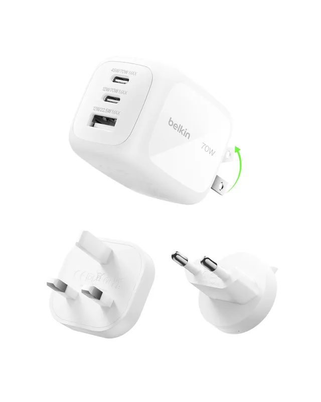 belkin-70w-caricatore-usb-c-a-3-porte-2-usb-c-1-usb-a-gan-con-spine-usa-gb-eu-ca image 1