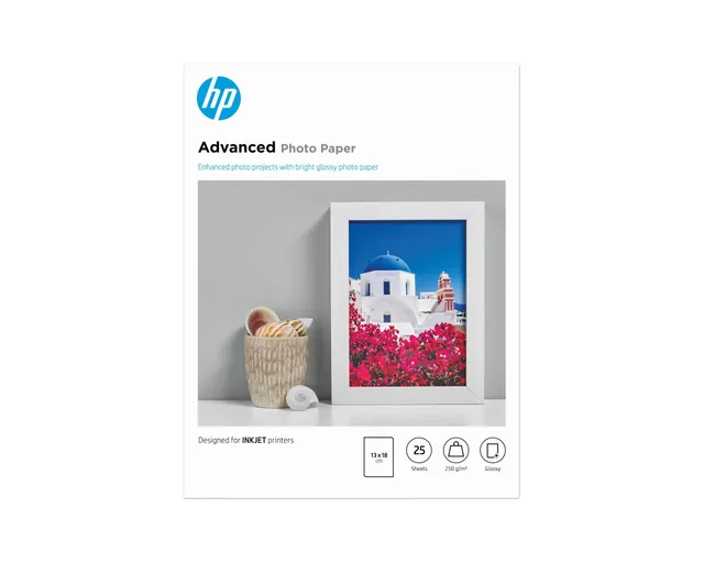 hp-advanced-q8696a-carta-fotografica-lucida-13x18-cm-250-g-m-25-fogli-asciugatur image 1