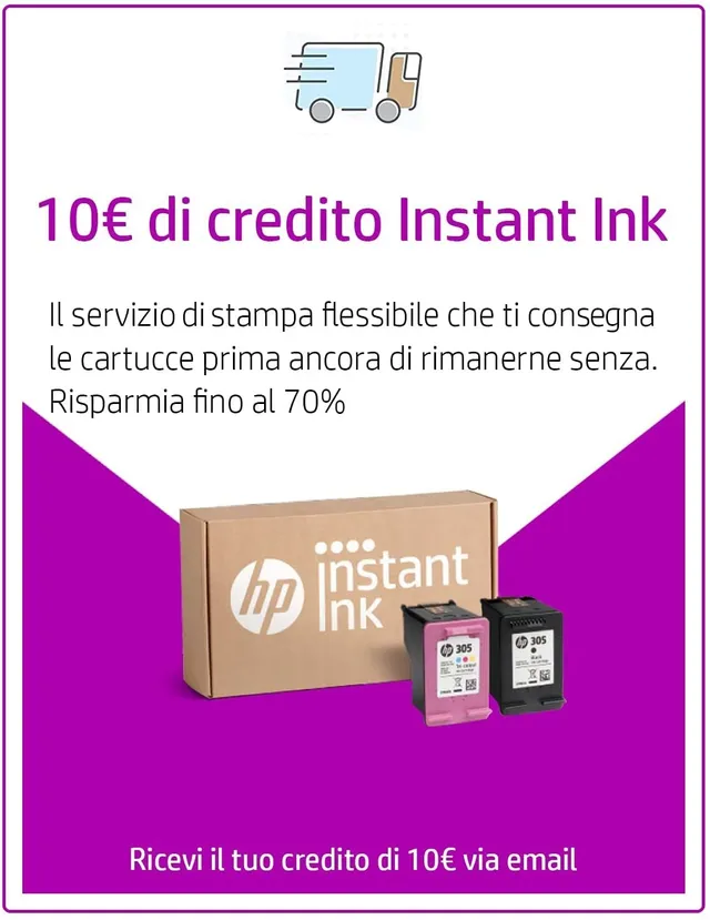 hp-instant-ink-codice-prepagato-10-di-credito-per-piani-di-stampa-100-300-500-70 image 1