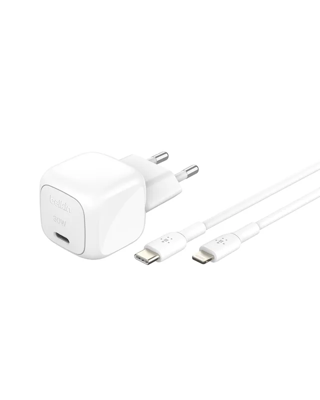 belkin-boostcharge-30-w-caricabatterie-da-muro-usb-c-pd-3-1-con-cavo-usb-c-light image 1