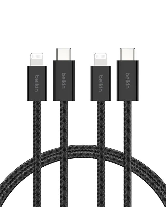 belkin-boostcharge-confezione-da-2-cavi-intrecciati-usb-c-a-lightning-1-5-m-rica image 1