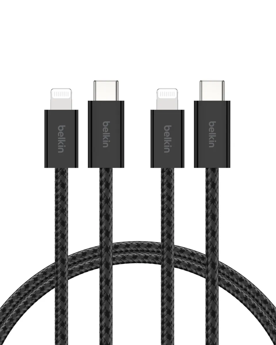 belkin-boostcharge-confezione-da-2-cavi-intrecciati-usb-c-a-lightning-1-5-m-rica image 1