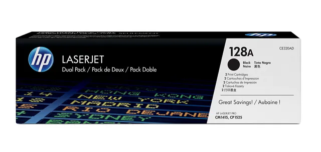 hp-128a-ce320ad-nero-multipack-2-cartucce-toner-originali-da-2000-pagine-per-las image 1