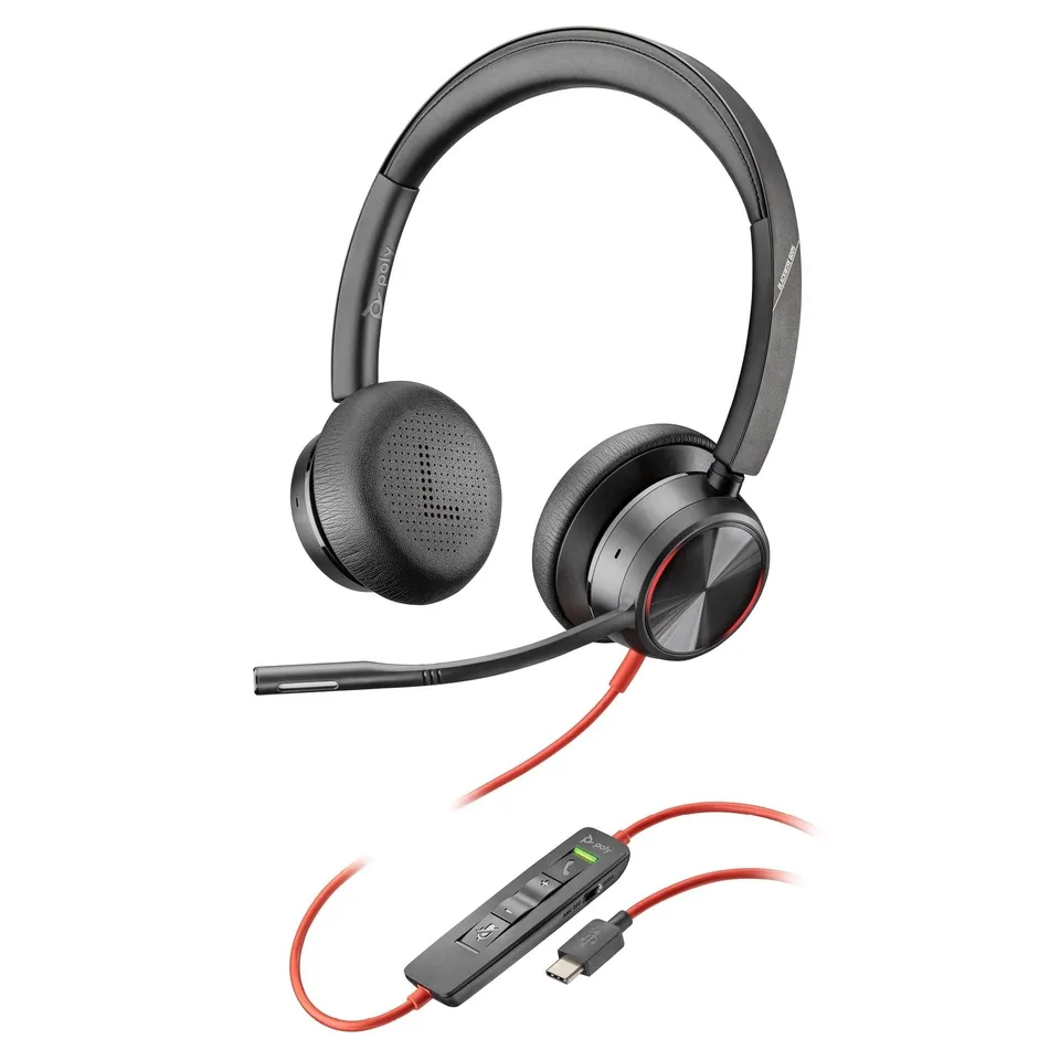 poly-blackwire-8225-cuffia-cablata-usb-a-usb-c-con-anc-ibrida-riduzione-rumore-e image 1