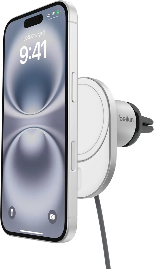 belkin-boostcharge-pro-caricabatteria-da-auto-wireless-magnetico-qi2-15w-compati image 1