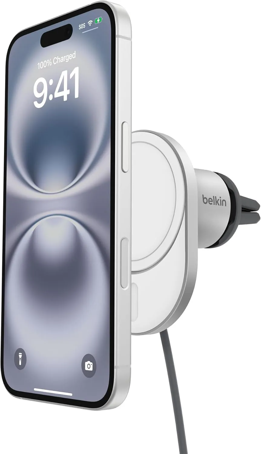 belkin-boostcharge-pro-caricabatteria-da-auto-wireless-magnetico-qi2-15w-compati image 1