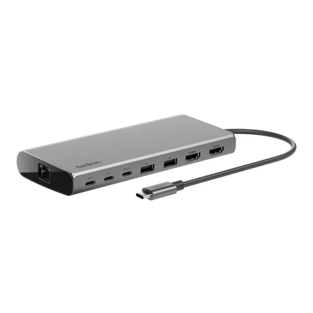 belkin-connect-hub-universale-8-in-1-usb-c-per-2-display-con-silicon-motion-100w image 1