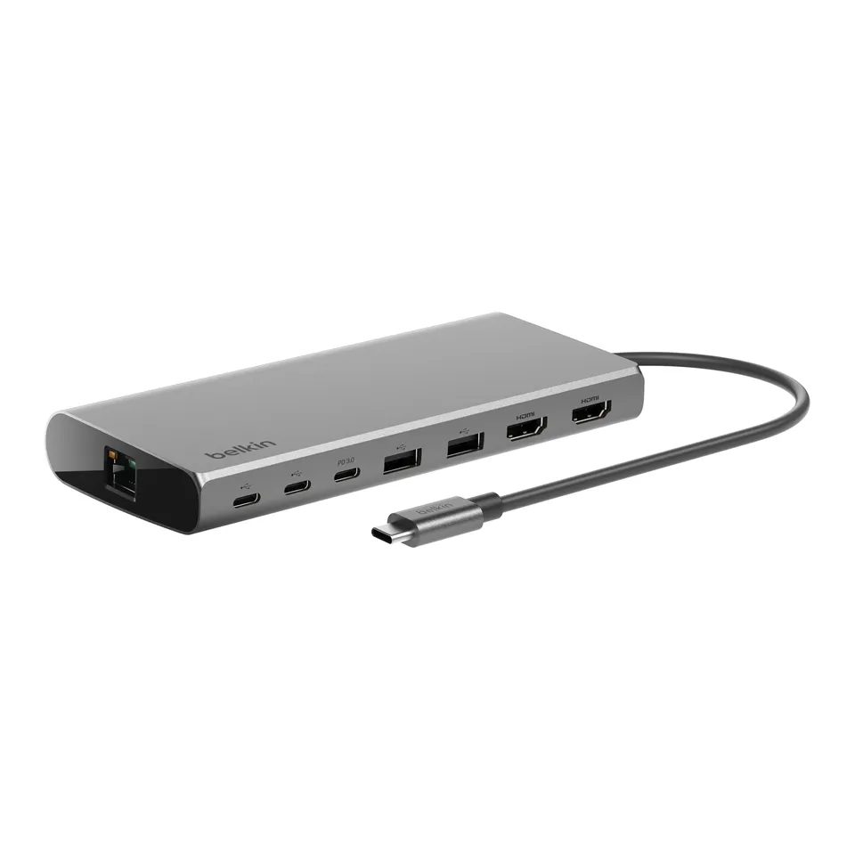 belkin-connect-hub-universale-8-in-1-usb-c-per-2-display-con-silicon-motion-100w image 1
