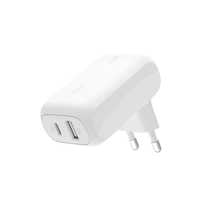 belkin-boostcharge-42w-caricatore-doppio-da-parete-usb-c-pd-3-1-usb-a-con-tecnol image 1