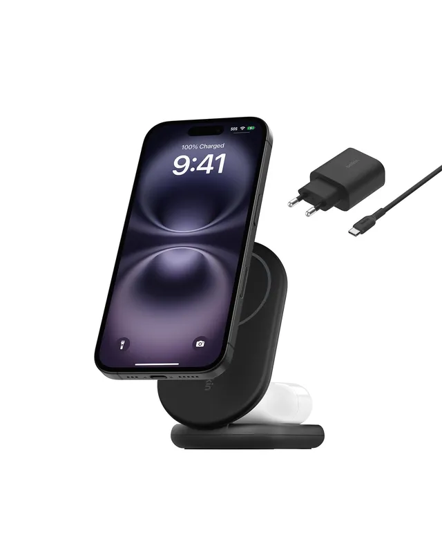 belkin-boostcharge-caricabatterie-magnetico-pieghevole-2-in-1-qi2-15w-compatibil image 1