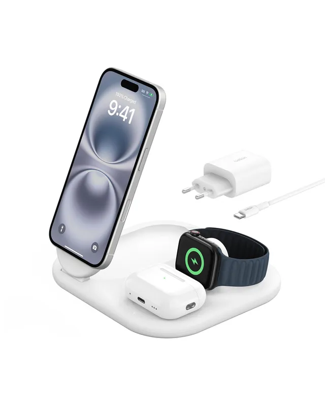 belkin-boostcharge-qi2-caricabatterie-magnetico-pieghevole-3-in-1-da-15-w-compat image 1