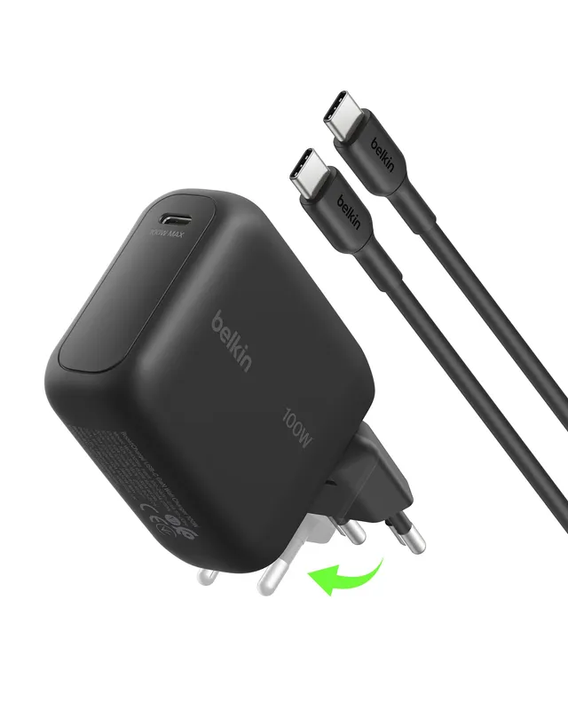 belkin-boostcharge-caricatore-usb-c-gan-100w-compatto-con-spina-pieghevole-e-cav image 1