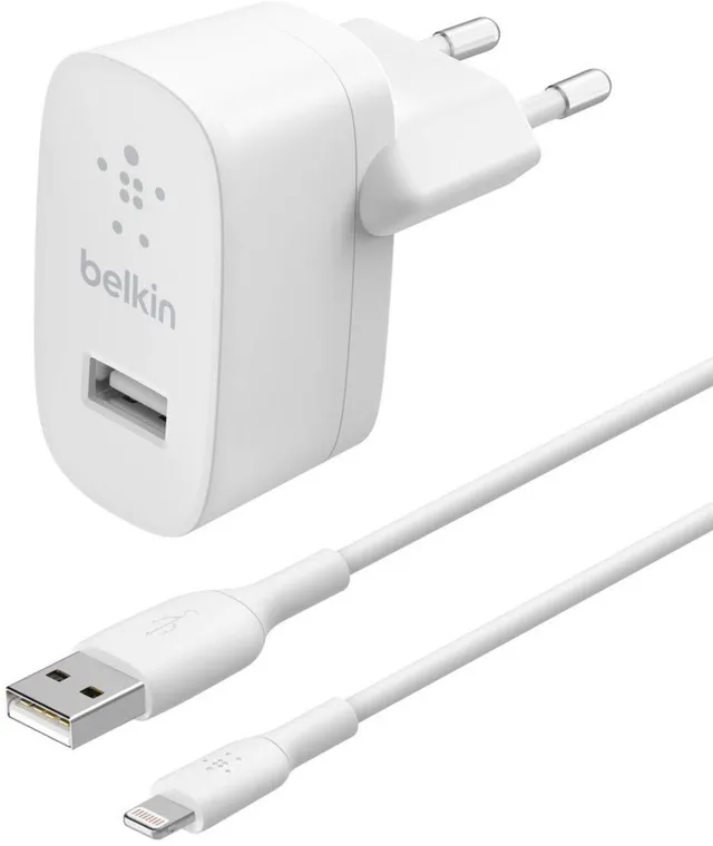 belkin-boostcharge-caricabatterie-da-parete-usb-a-12w-con-cavo-lightning-1-m-bia image 1