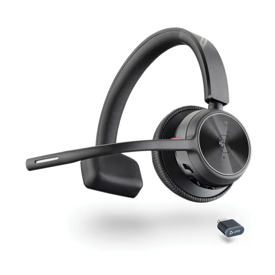 poly-hp-voyager-4310-uc-cuffia-monoaurale-wireless-bluetooth-con-dongle-usb-c-bt image 1