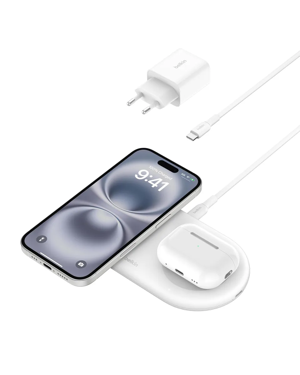 belkin-boostcharge-pro-tappetino-di-ricarica-wireless-2-in-1-qi2-15w-magnetico-c image 1