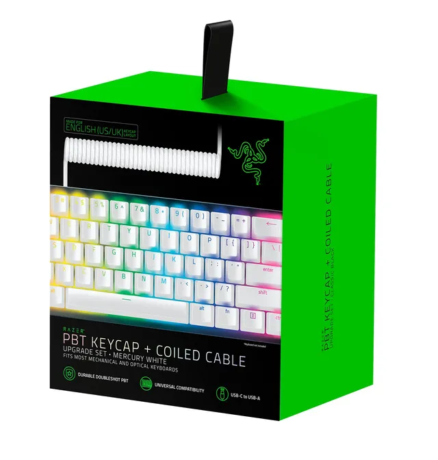 razer-pbt-keycap-coiled-cable-upgrade-set-mercury-white-layout-nordico image 1