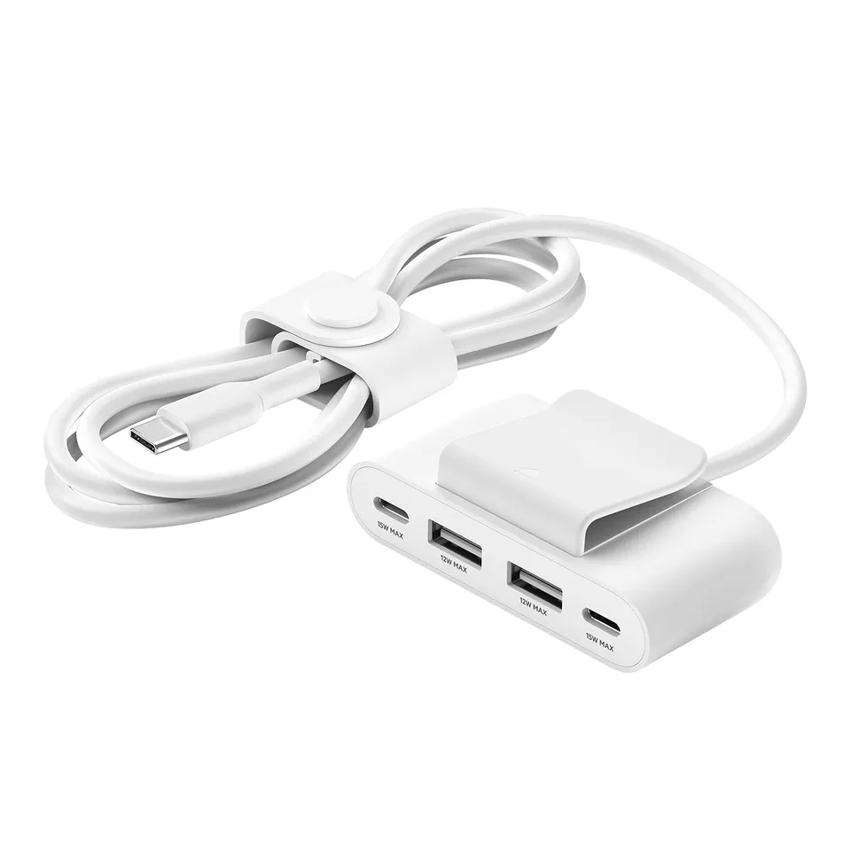 belkin-boostcharge-hub-usb-4-porte-2-usb-c-2-usb-a-30w-con-cavo-da-2-m-bianco image 1