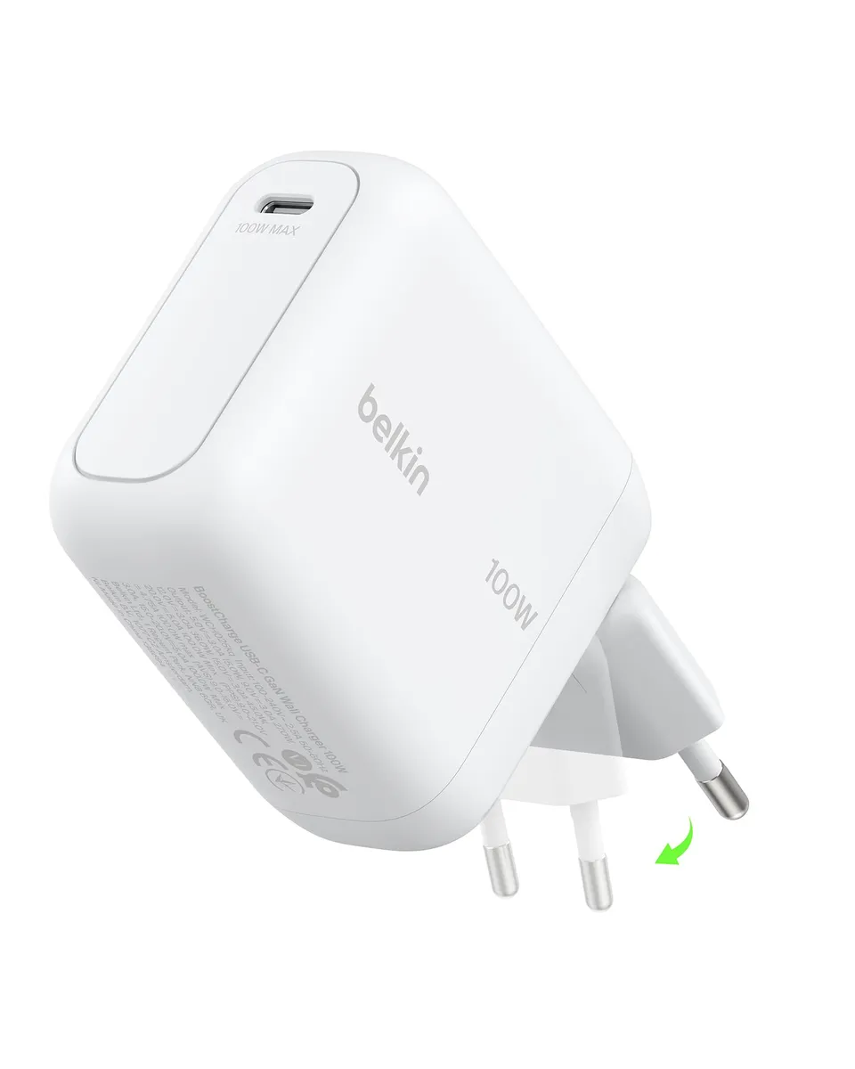 belkin-boostcharge-caricatore-usb-c-gan-100w-compatto-con-spina-pieghevole-per-i image 1
