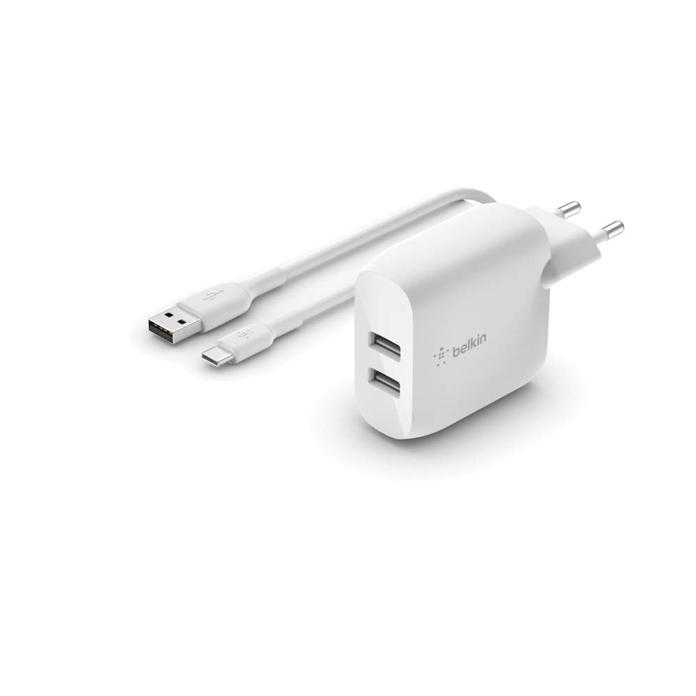 belkin-boost-charge-doppio-caricabatterie-da-parete-usb-a-24w-con-cavo-lightning image 2