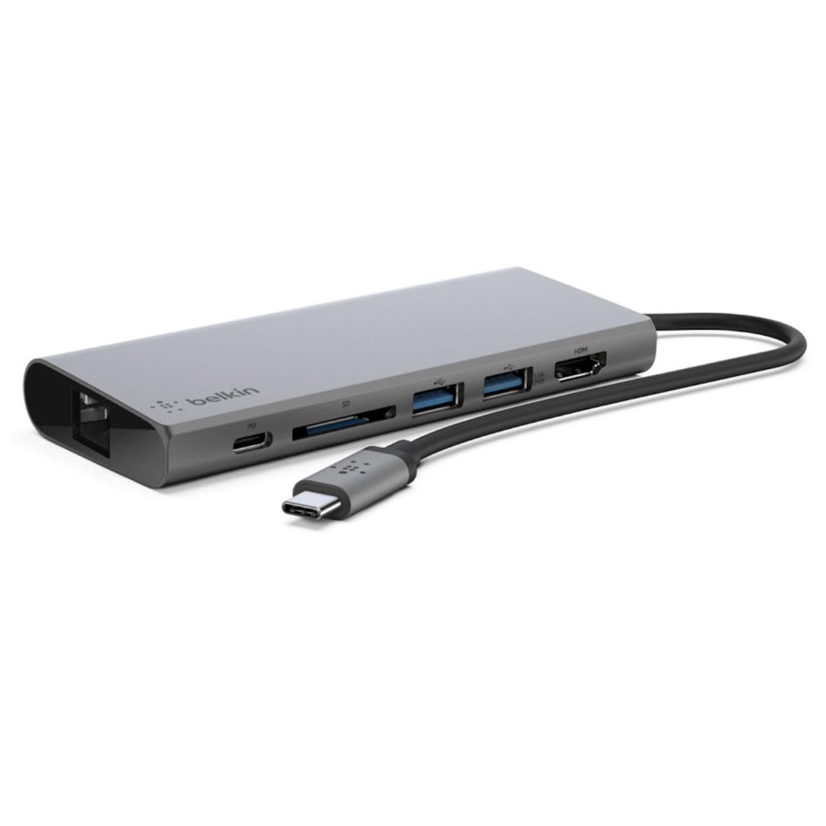 belkin-hub-multimediale-usb-c-con-cavo-integrato-hdmi-4k-gigabit-ethernet-2-usb- image 1