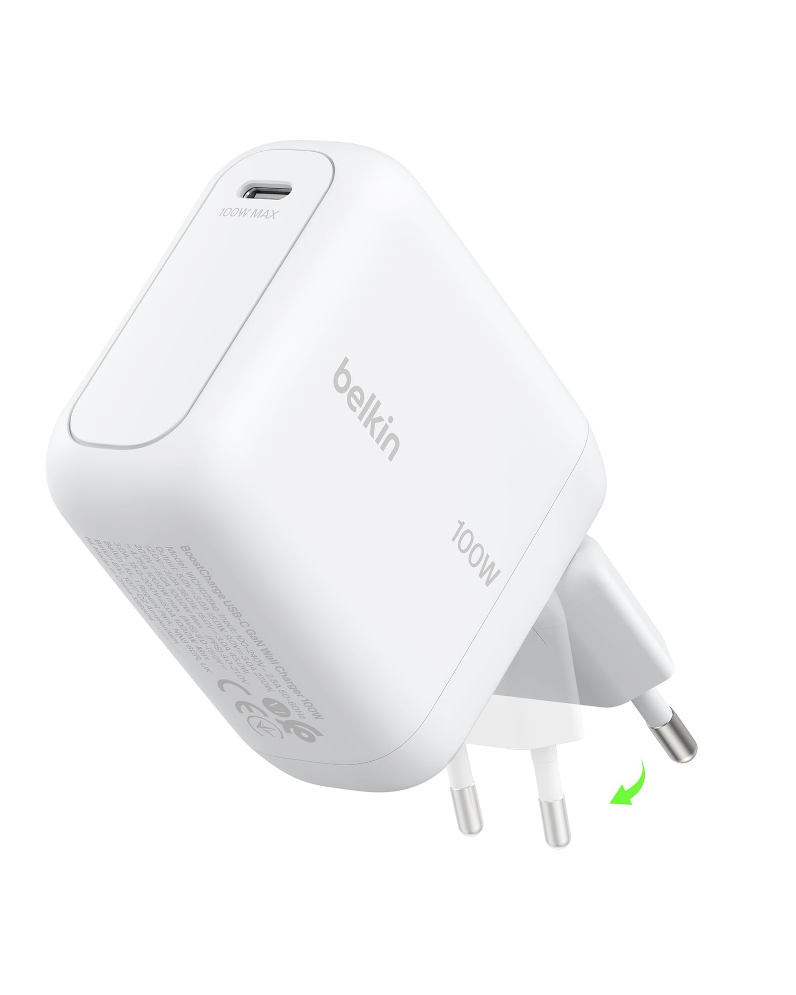 belkin-boostcharge-caricatore-usb-c-gan-100w-compatto-con-spina-pieghevole-per-i image 1