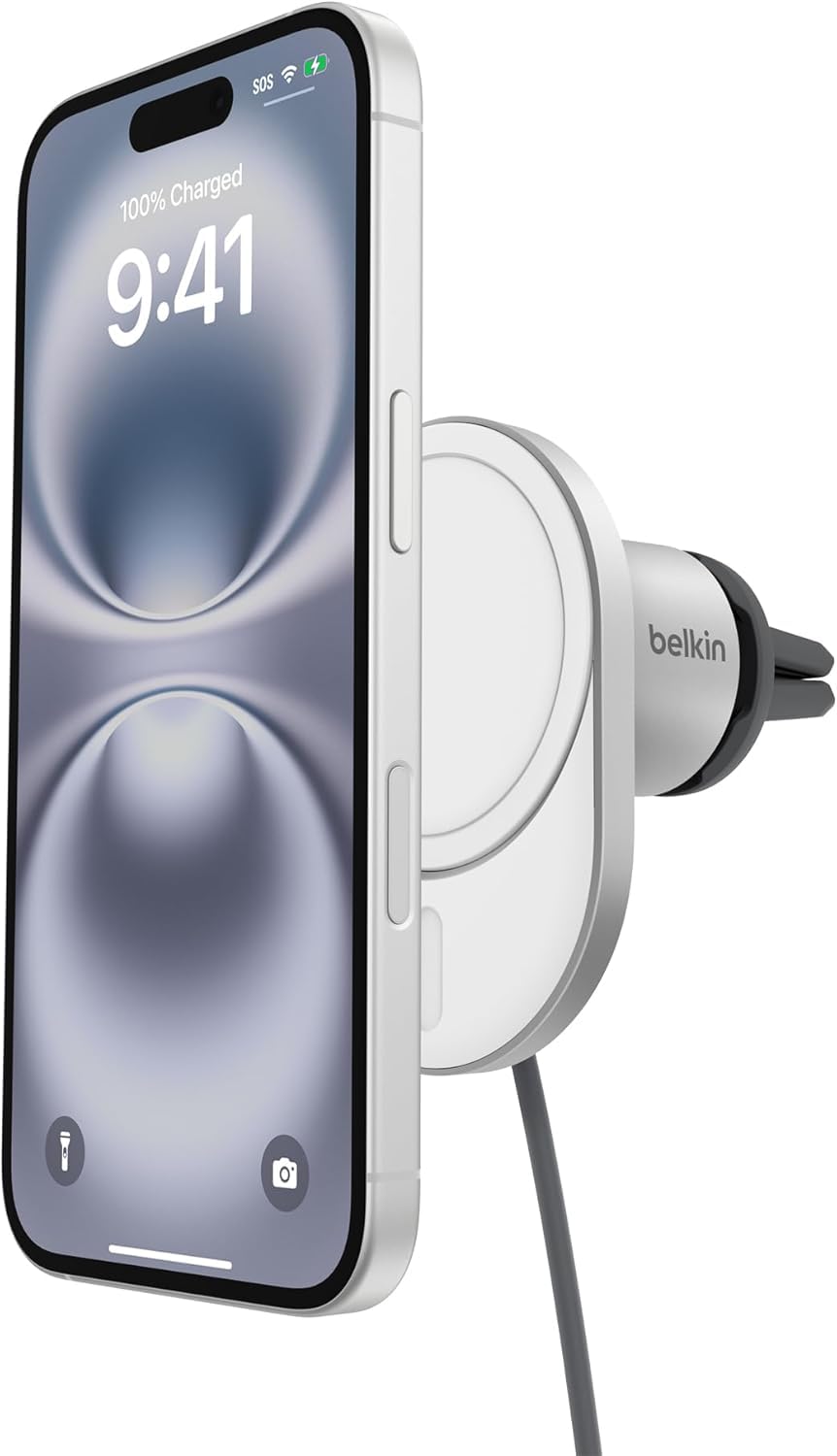 belkin-boostcharge-pro-caricabatteria-da-auto-wireless-magnetico-qi2-15w-compati image 1