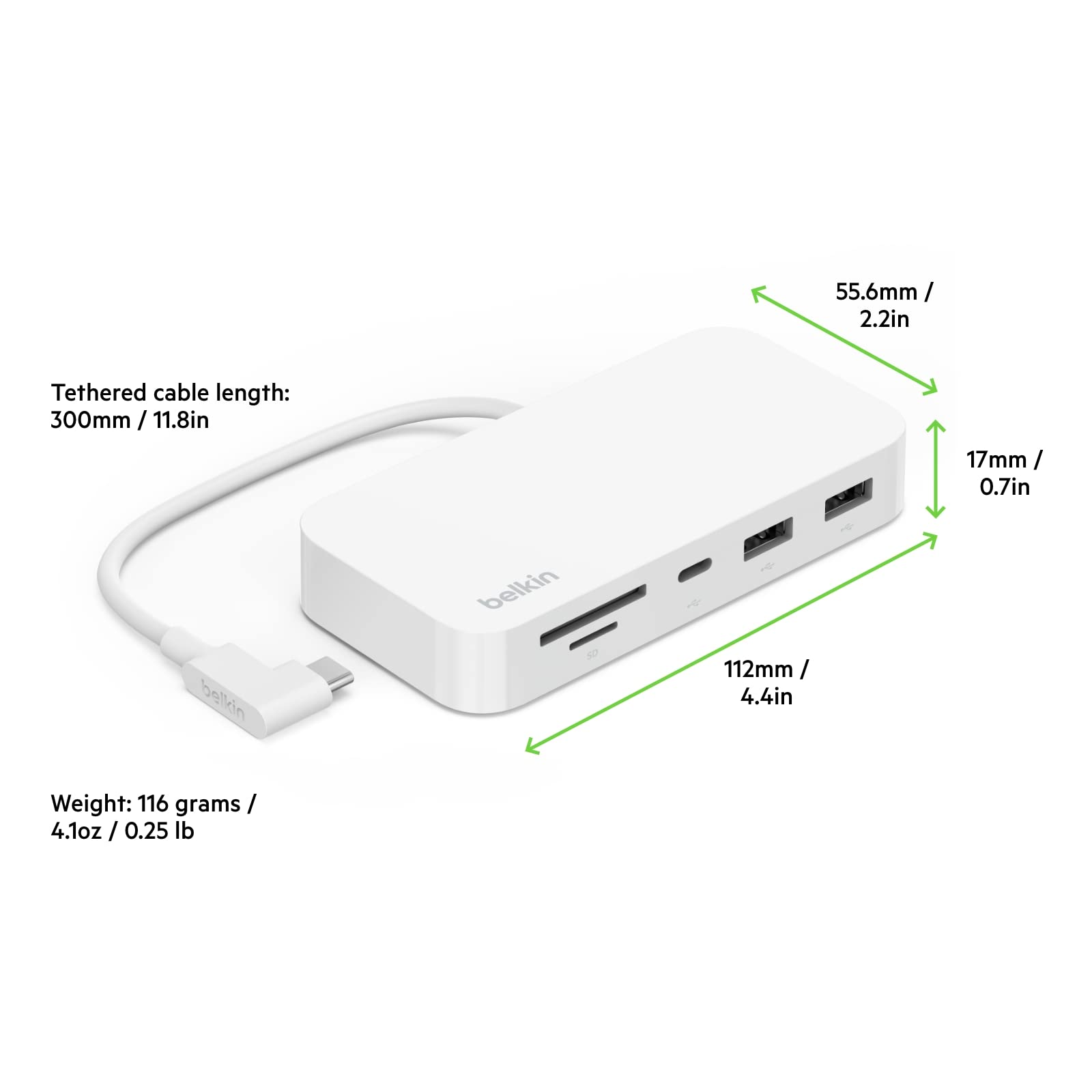 belkin-inc011btwh-hub-usb-c-6-in-1-per-imac-24-docking-con-ethernet-gigabit-sd-m image 8