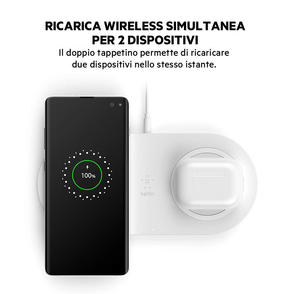 belkin-doppio-caricabatteria-wireless-15-w-con-2-tappetini-qi-ricarica-simultane image 2