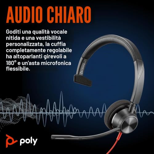 poly-blackwire-3310-cuffia-monoaurale-cablata-usb-a-usb-c-con-microfono-anti-rum image 8