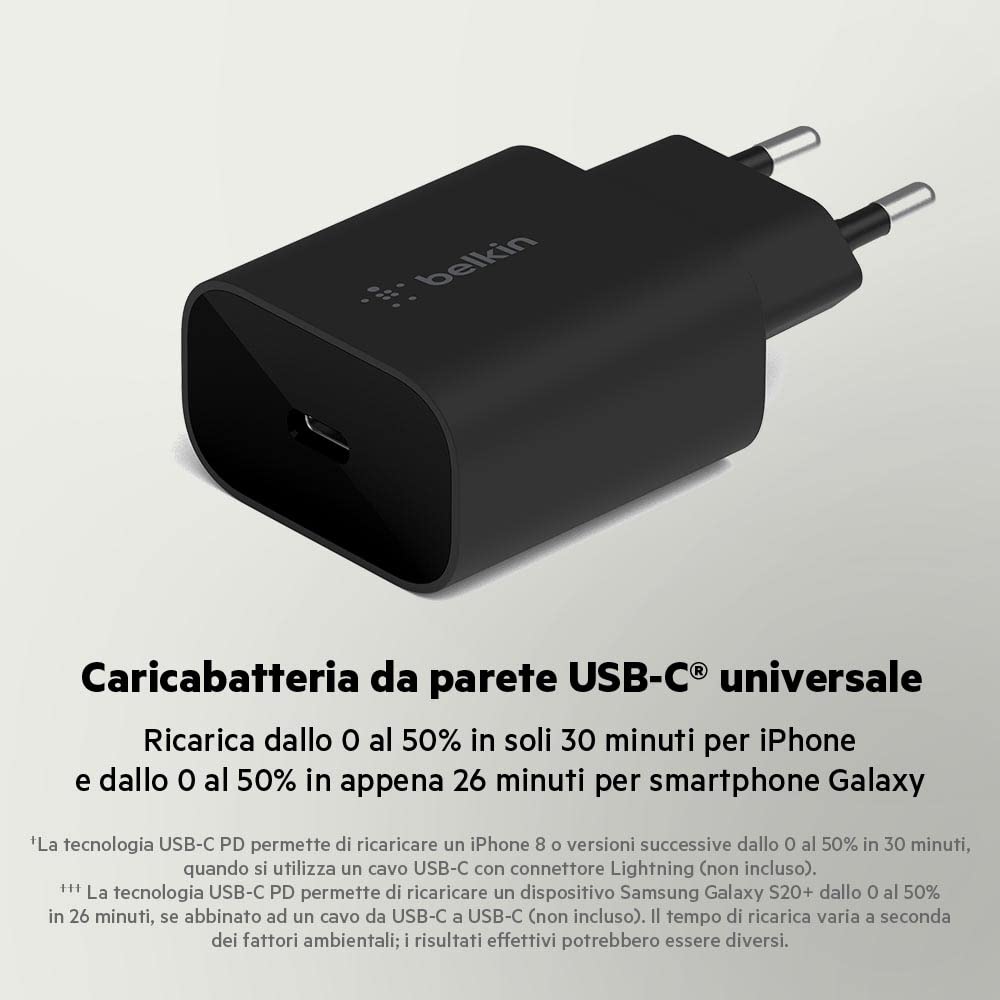 belkin-boostcharge-caricabatteria-da-parete-25-w-usb-c-pd-con-pps-ricarica-rapid image 2