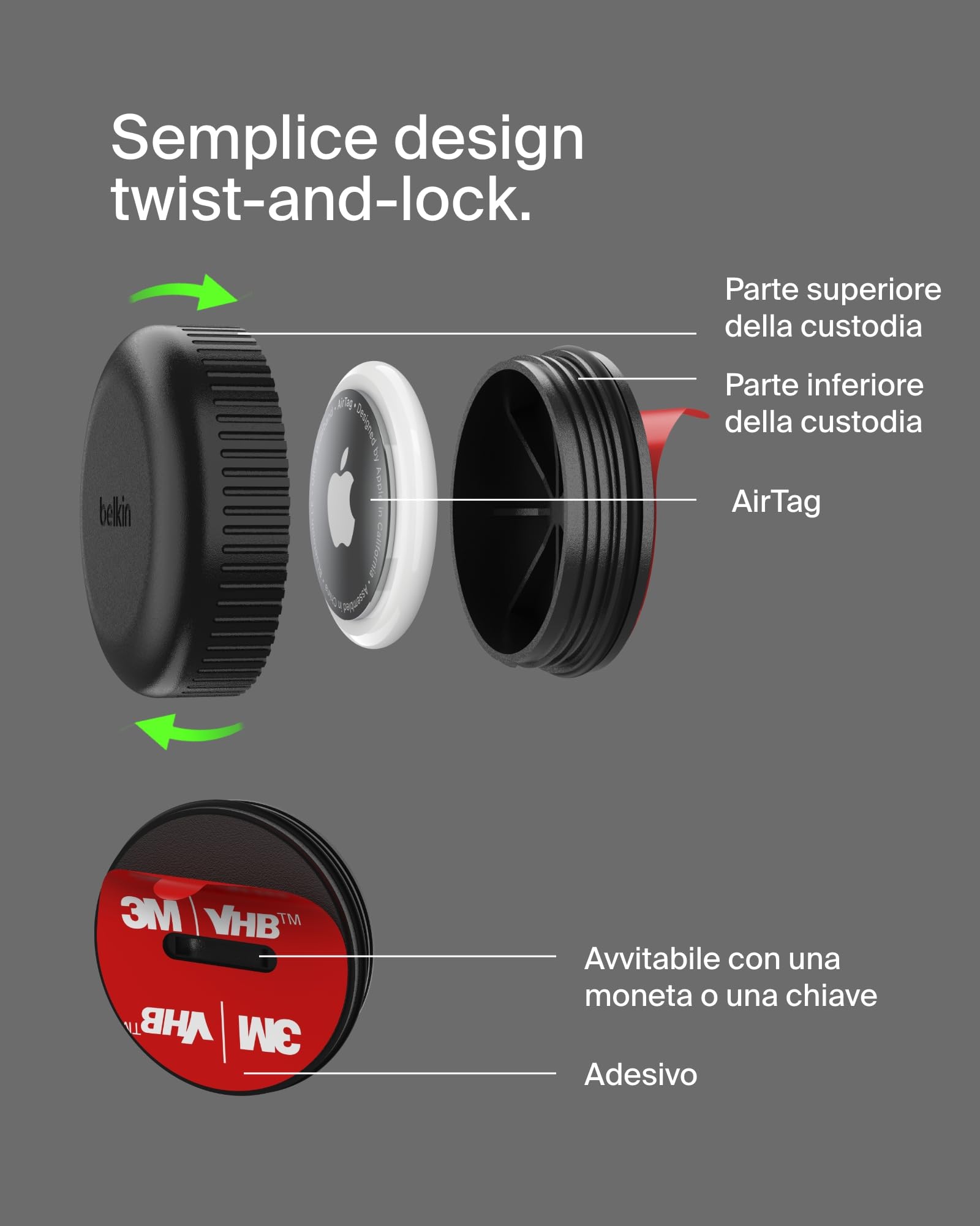 belkin-secure-holder-impermeabile-ipx8-con-adesivo-per-apple-airtag-custodia-avv image 3