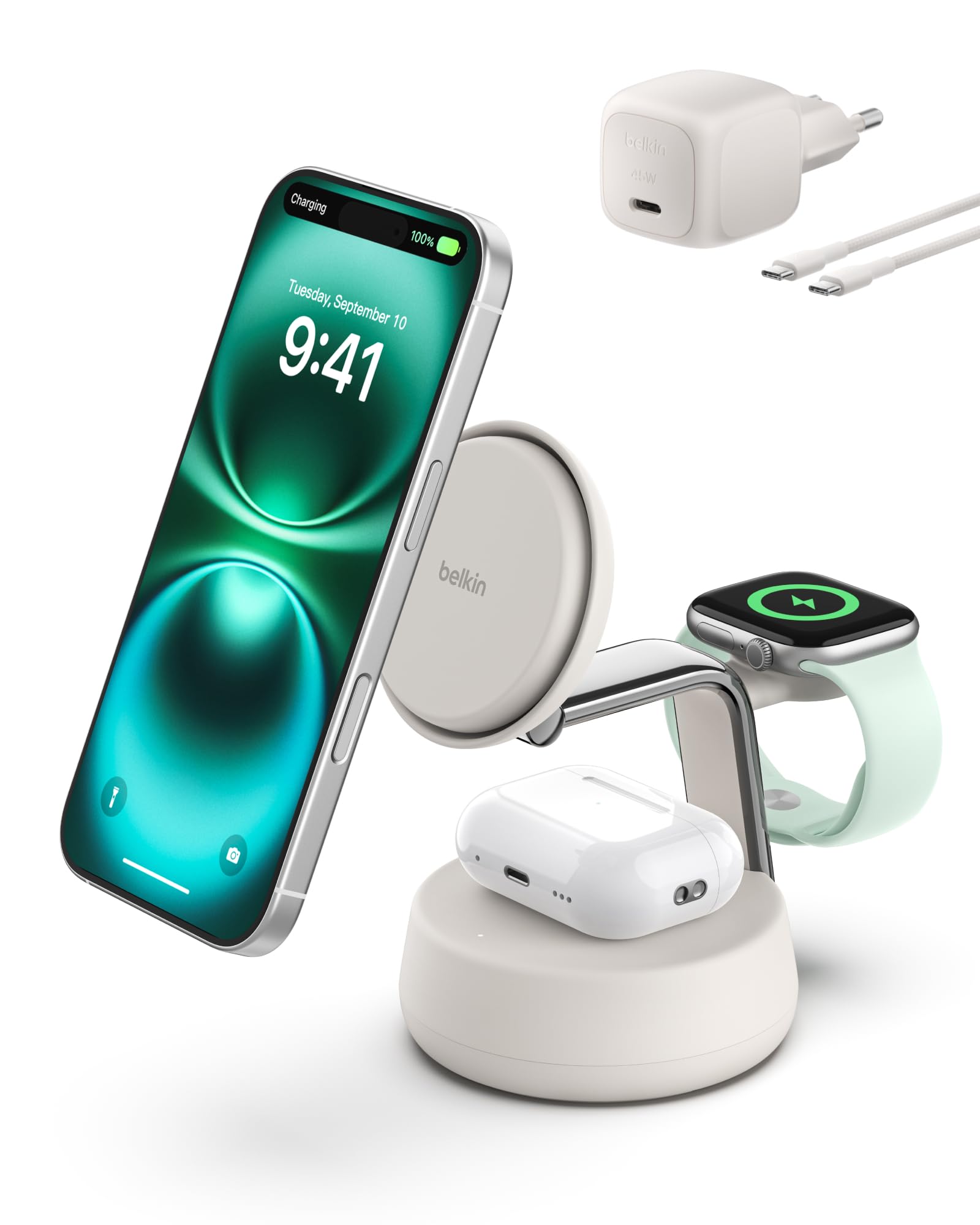 belkin-ultracharge-pro-caricatore-wireless-3-in-1-qi2-25w-compatibile-magsafe-st image 1