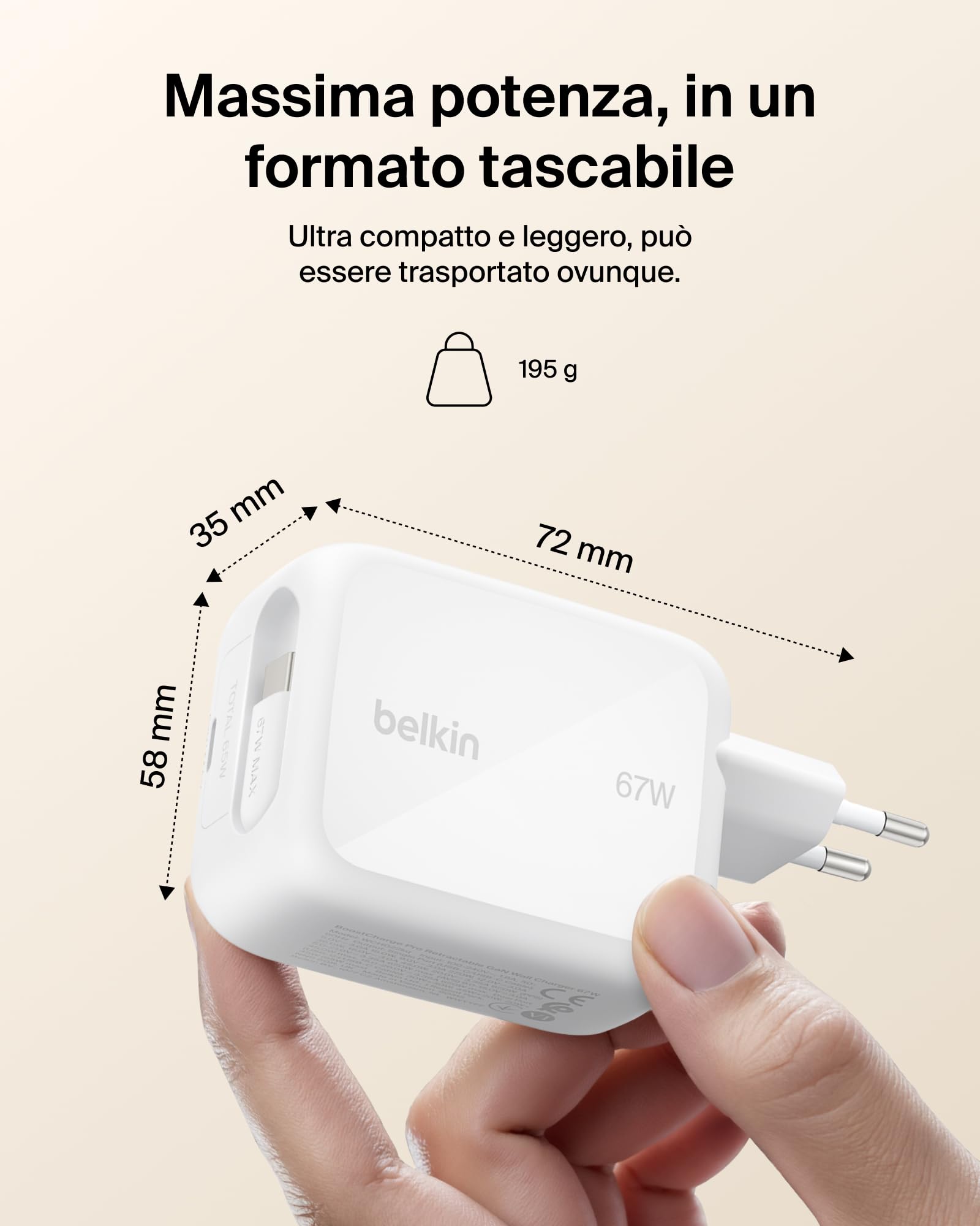 belkin-caricabatterie-usb-c-gan-67w-con-cavo-usb-c-retrattile-1m-e-porta-usb-c-r image 6