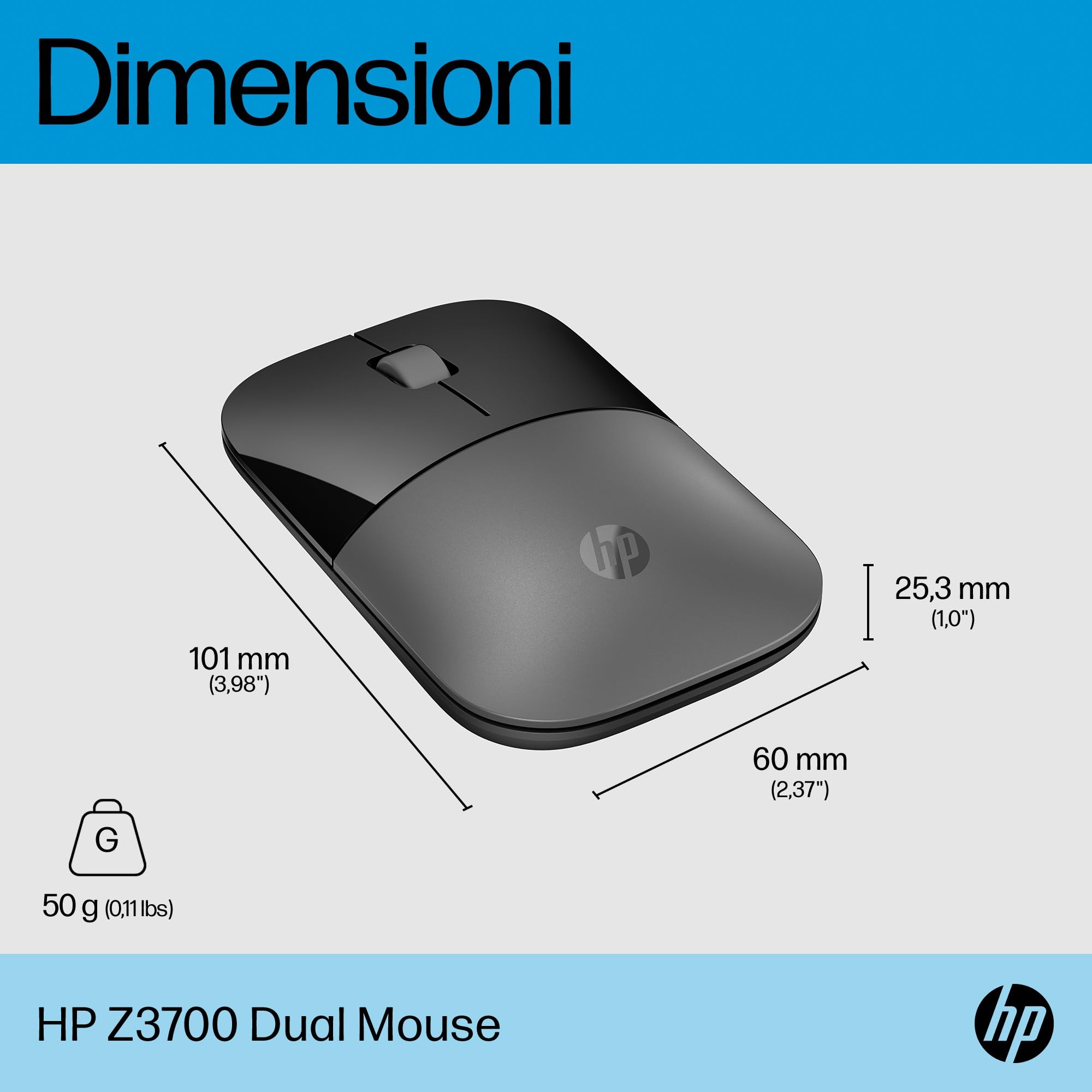 hp-z3700-mouse-wireless-sensore-ottico-1200-dpi-led-blue-3-pulsanti-ricevitore-u image 6