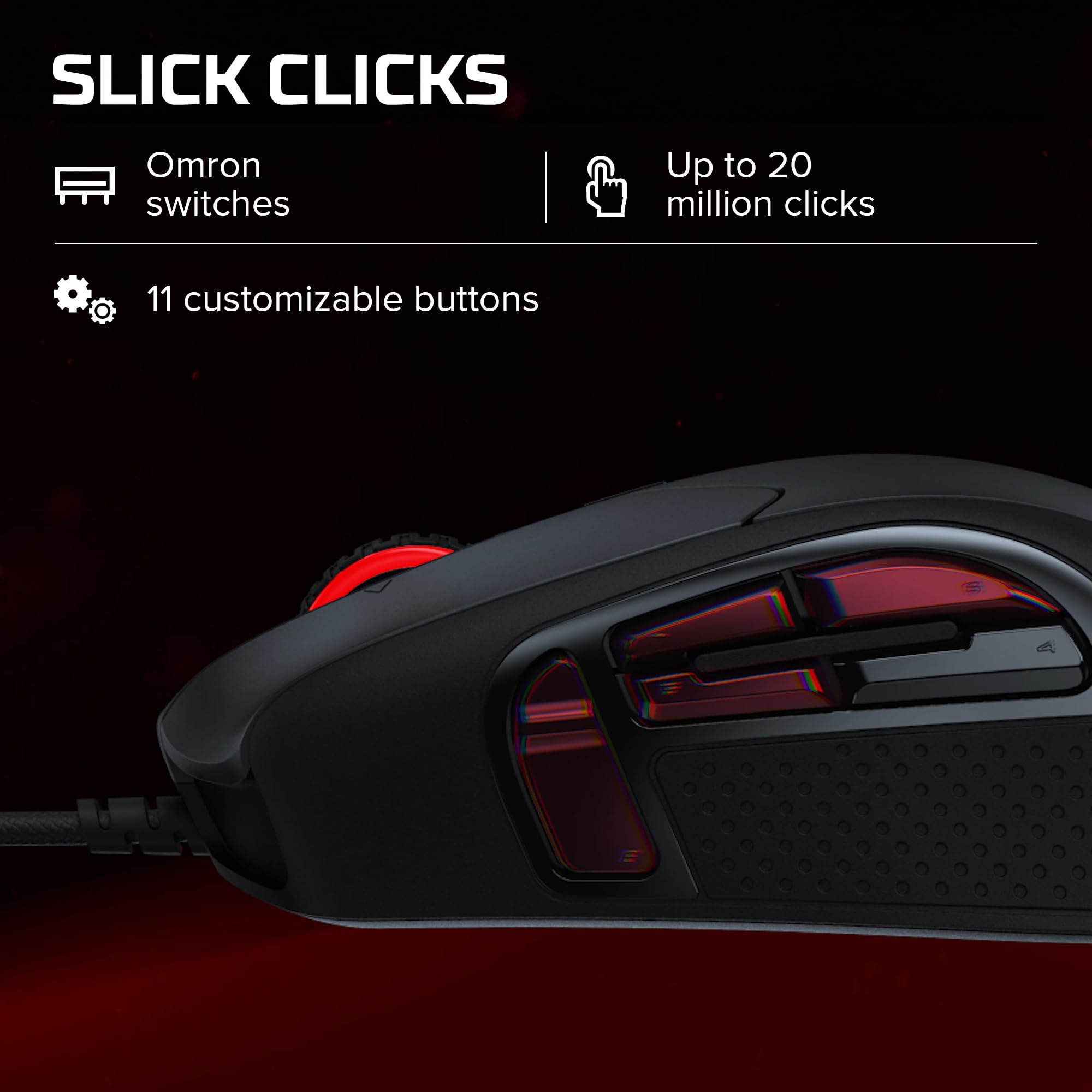 hp-hyperx-pulsefire-raid-mouse-gaming-cablato-rgb-11-tasti-programmabili-sensore image 6