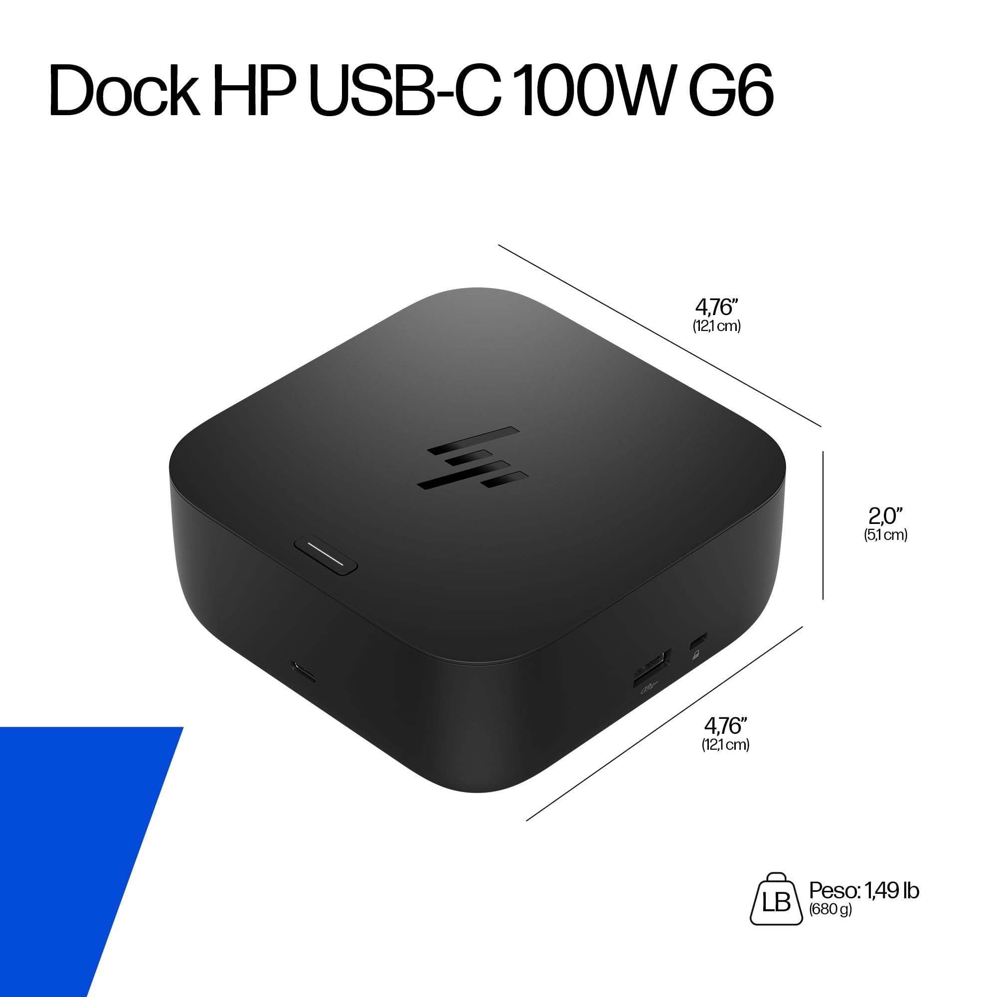hp-usb-c-100w-g6-docking-station-multiporta-con-2-cavi-usb-c-hdmi-2-1-2x-display image 5