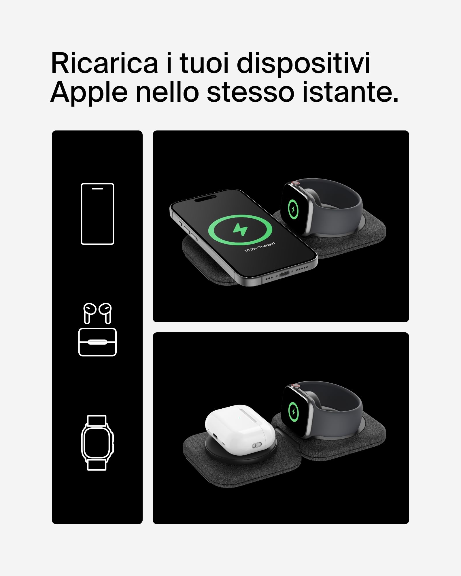 belkin-boostcharge-pro-2-in-1-tappetino-di-ricarica-magnetica-pieghevole-15w-qi2 image 5