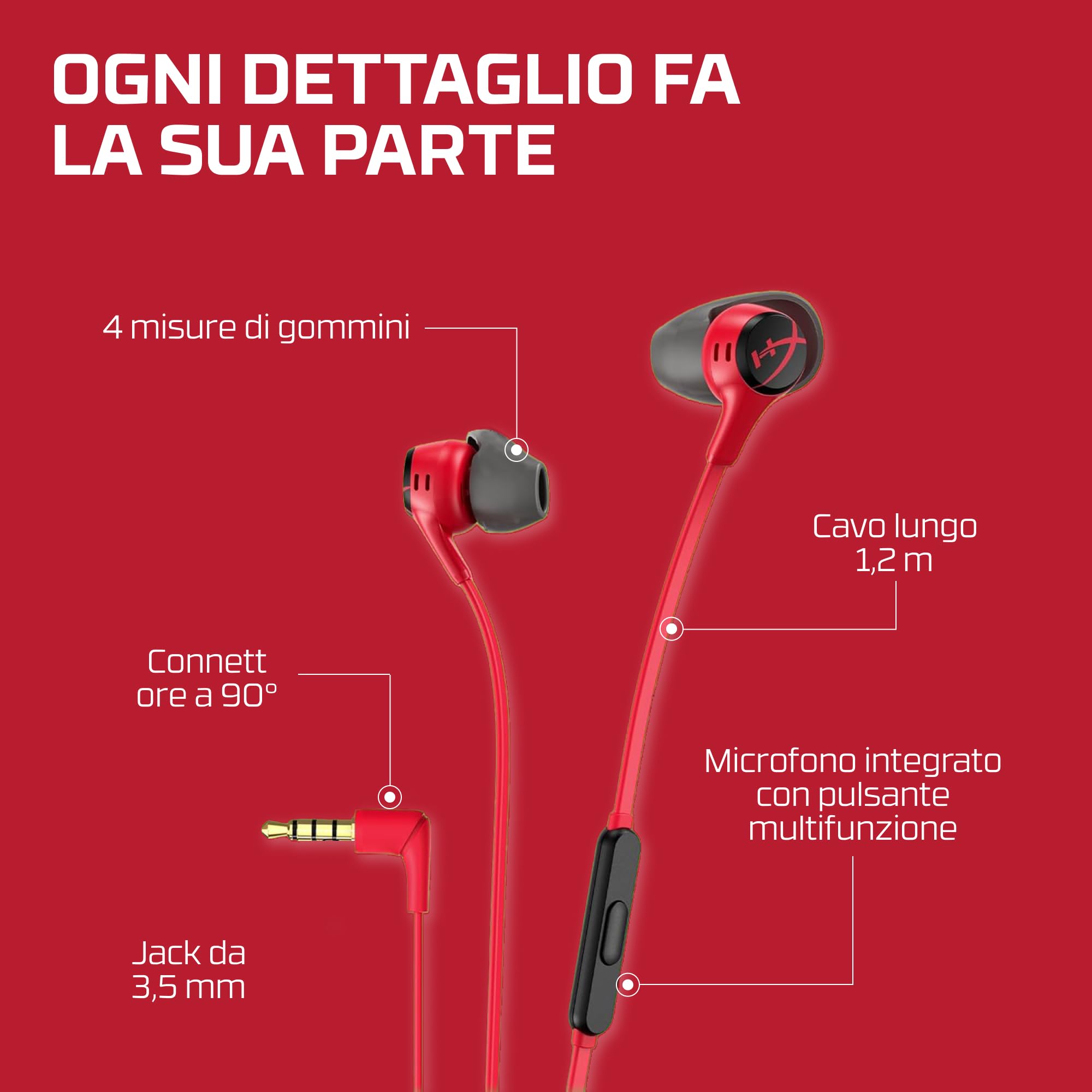 hyperx-cloud-earbuds-ii-auricolari-gaming-in-ear-con-microfono-4-misure-gommini- image 6