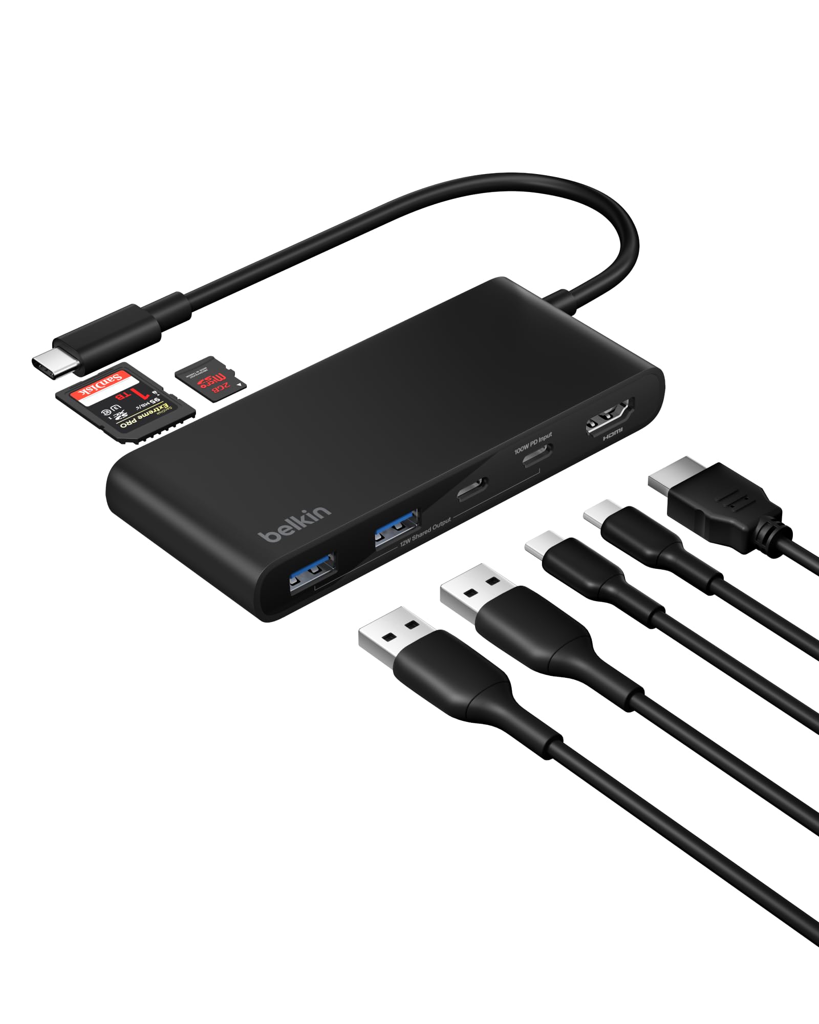 belkin-hub-usb-c-a-7-porte-hdmi-4k-60hz-sd-microsd-power-delivery-100w-dati-5-gb image 1
