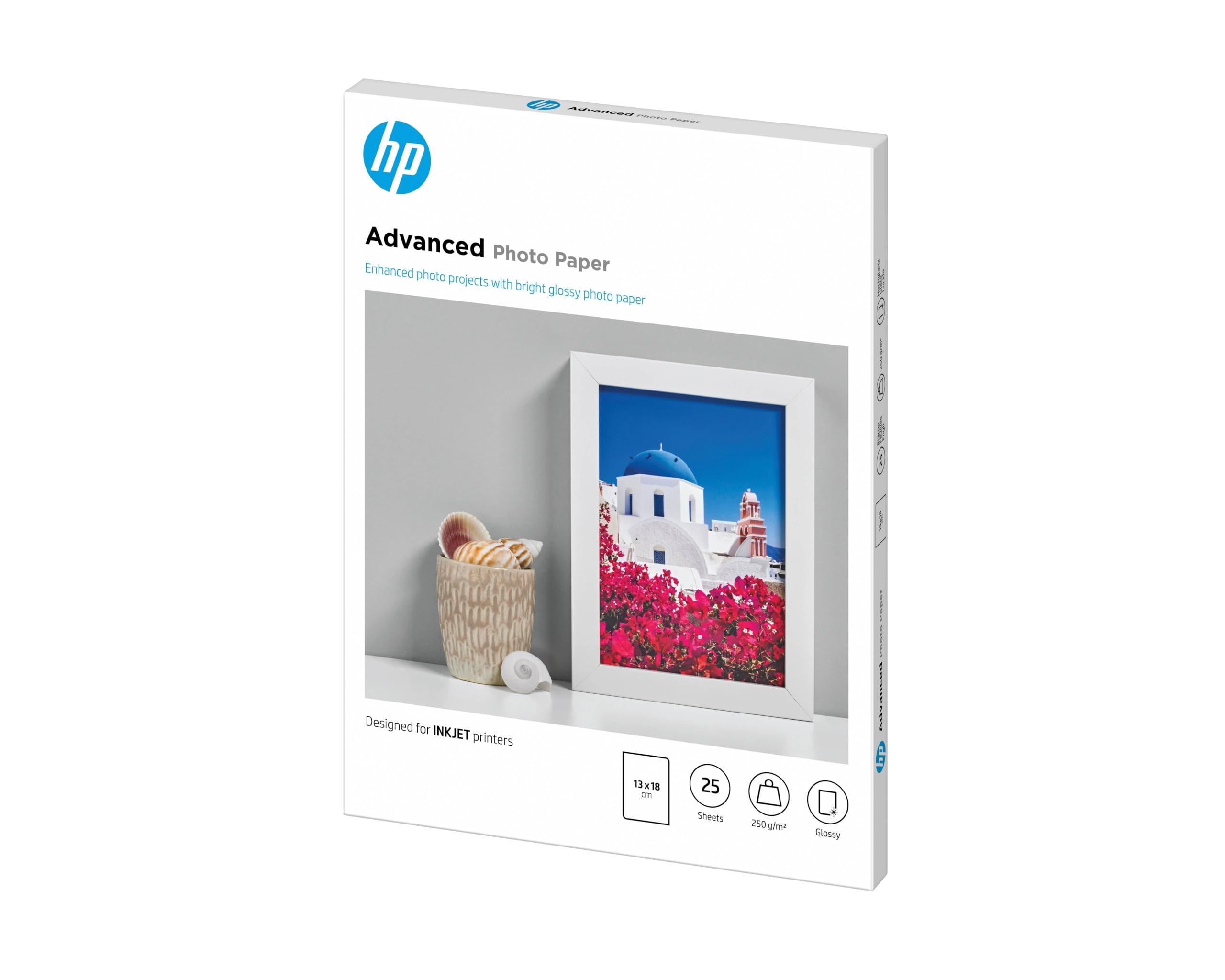 hp-advanced-q8696a-carta-fotografica-lucida-13x18-cm-250-g-m-25-fogli-asciugatur image 2