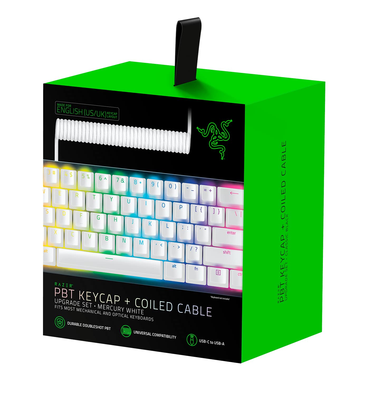 razer-pbt-keycap-coiled-cable-upgrade-set-mercury-white-layout-nordico image 1