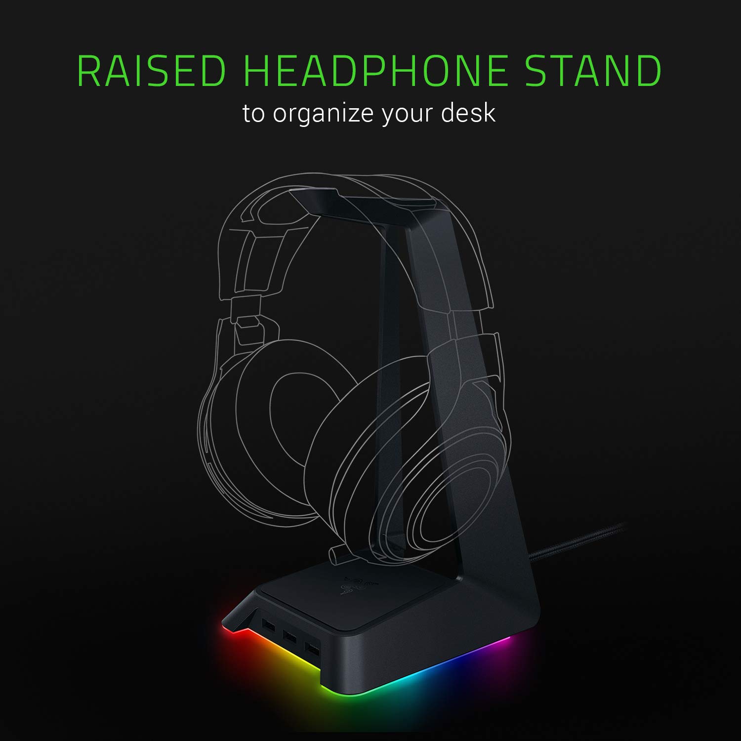 razer-base-station-chroma-supporto-per-cuffie-con-hub-usb-a-3-porte-e-illuminazi image 2