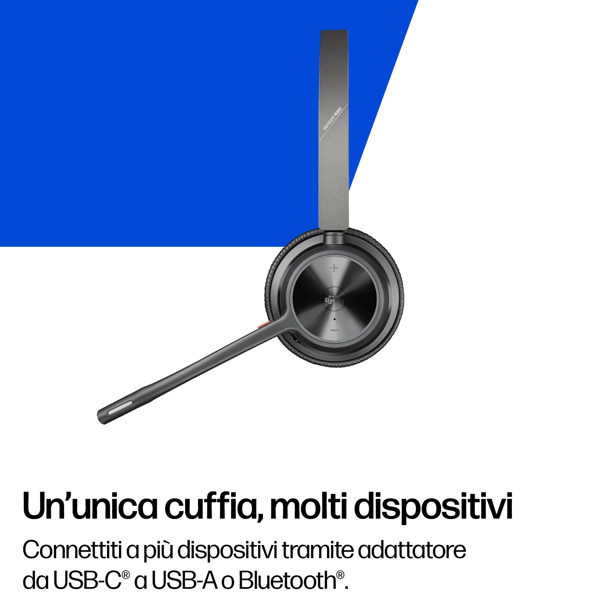 poly-voyager-4320-uc-cuffia-wireless-bluetooth-5-1-con-dongle-usb-c-bt700-autono image 3