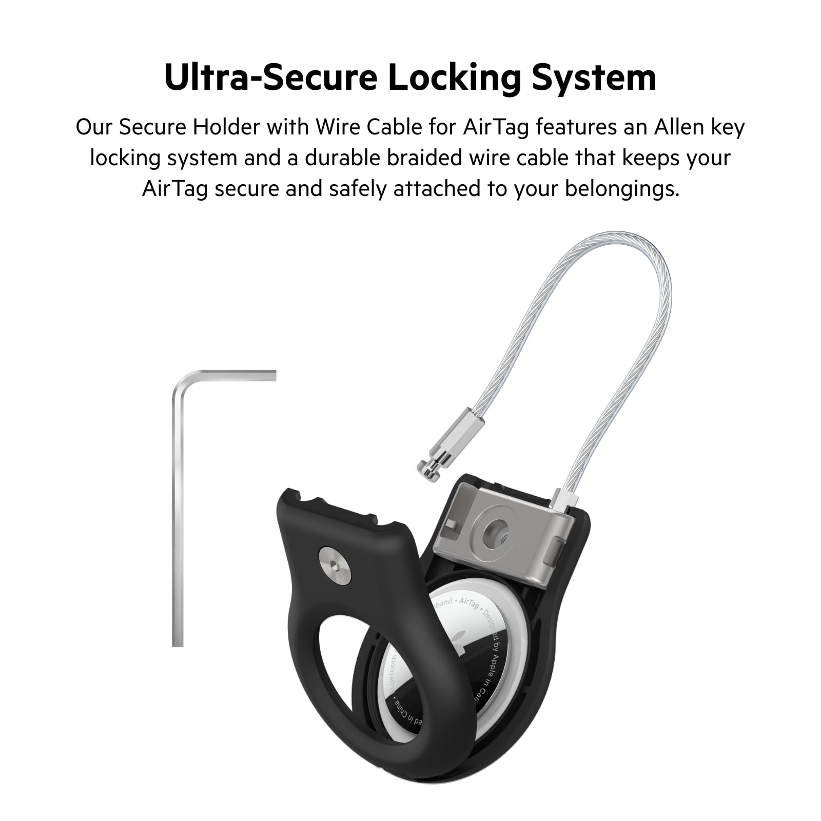 belkin-secure-holder-con-portachiavi-cavo-metallico-per-apple-airtag-custodia-an image 2