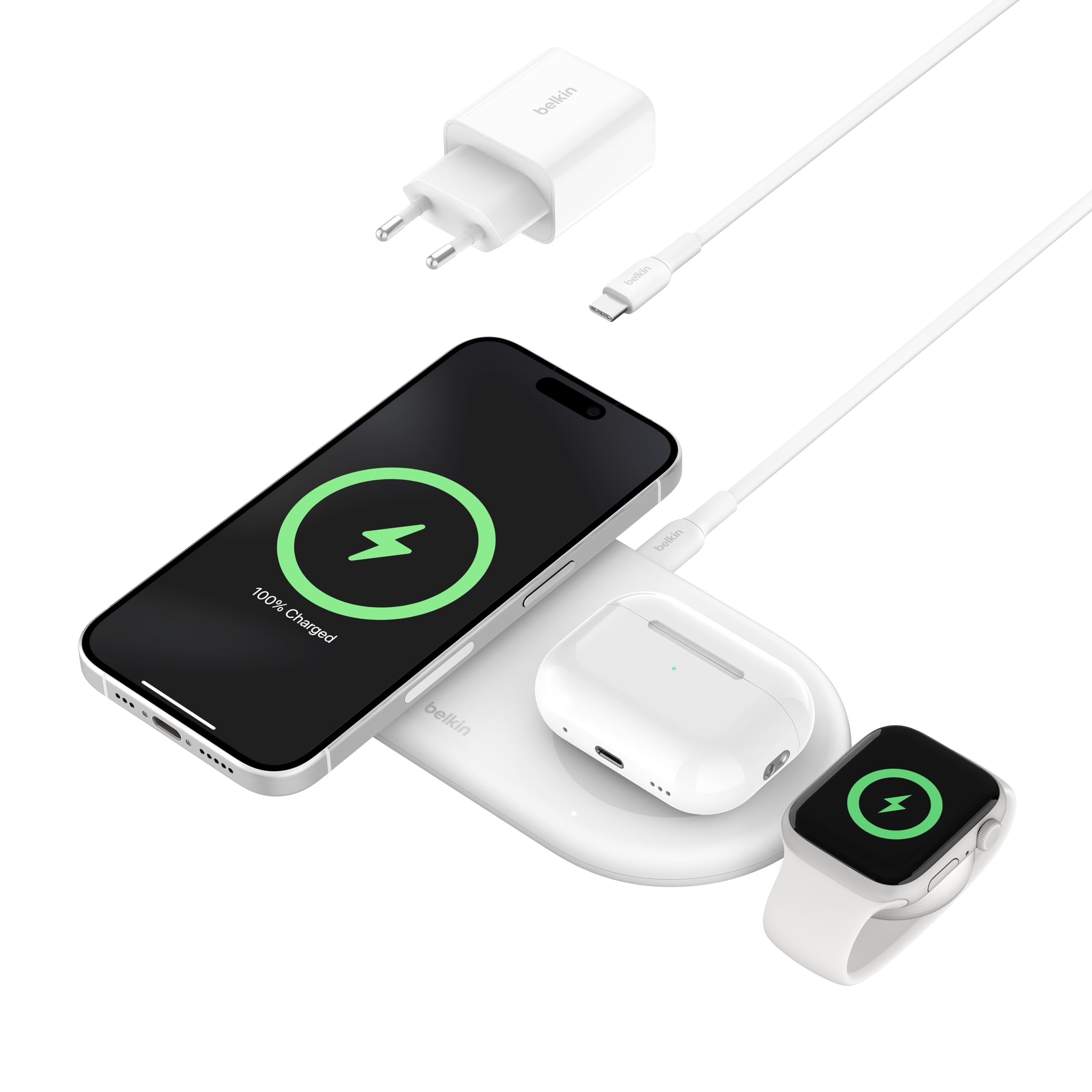 belkin-boostcharge-pro-tappetino-di-ricarica-wireless-3-in-1-qi2-15w-con-magneti image 8