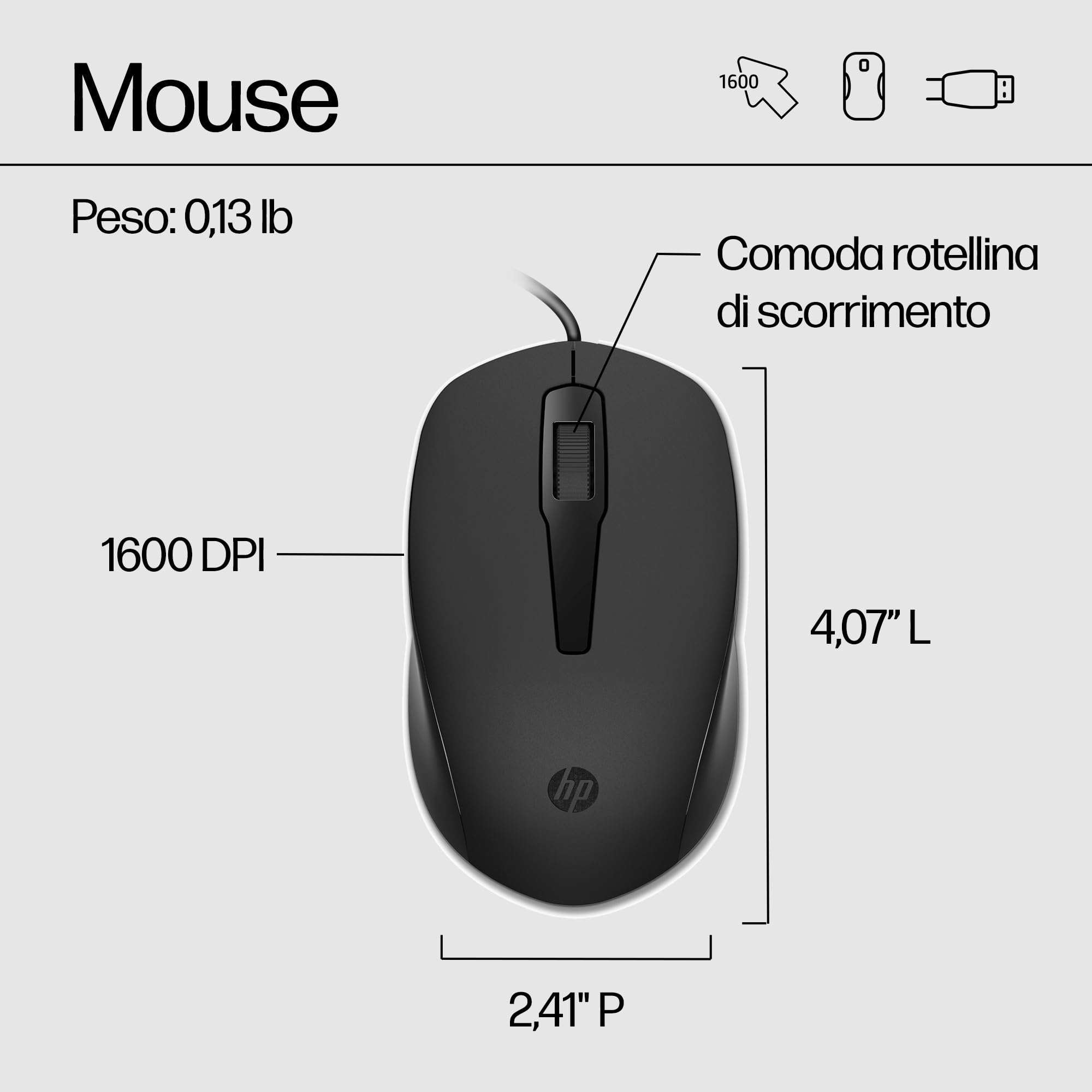 hp-150-mouse-cablato-usb-a-con-sensore-ottico-1600-dpi-3-pulsanti-e-rotella-a-do image 6